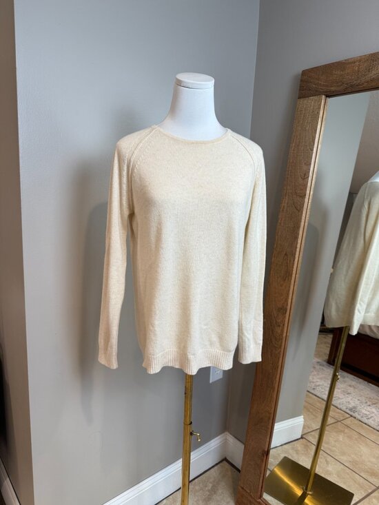 Cable Melbourne Sweaters - Cable Melbourne Cream 100% Cashmere Crewneck Sweater Size M